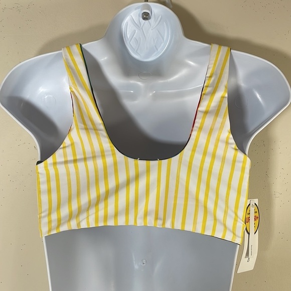 NWT. Treasure and Bond Girl’s 16 Reversible Tie-Dye & Stripe Bikini Top. - Picture 8 of 10